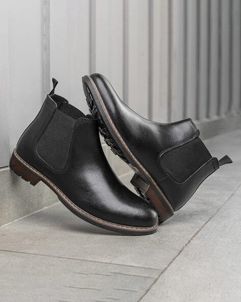 RED TAPE Men Slip-On Ankle Length Boots with Flat Heels