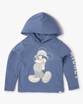 Boys Printed Slim Fit Hooded T-Shirt-image-24