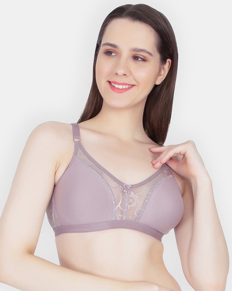 Buy BROWN CLASSIC LACY NON-PADDED BRA for Women Online in India
