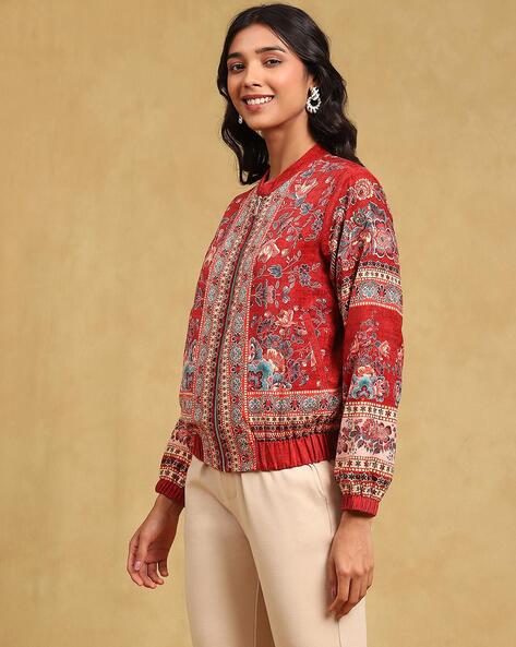 Buy Bombay Paisley Rust Mix-Printed Quilted Jacket from Westside