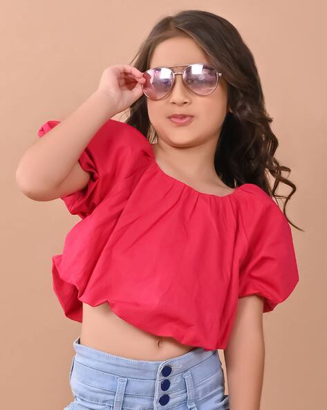 Round-Neck Top with Short Sleeves