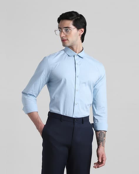 Jack & Jones Men Slim Fit Shirt with Spread-Collar
