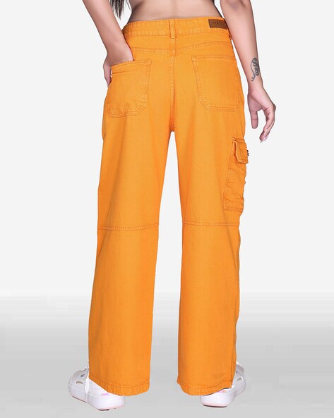 SHEIN Boys Neon Orange Push Buckle Cargo Pants | SHEIN IN