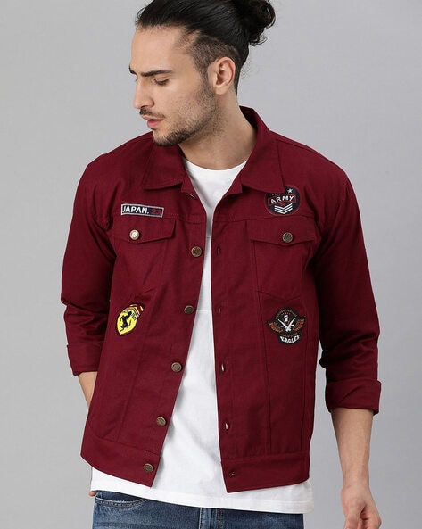 Plus Size Men's Solid Denim Jacket Pockets Fall Winter Men's - Temu