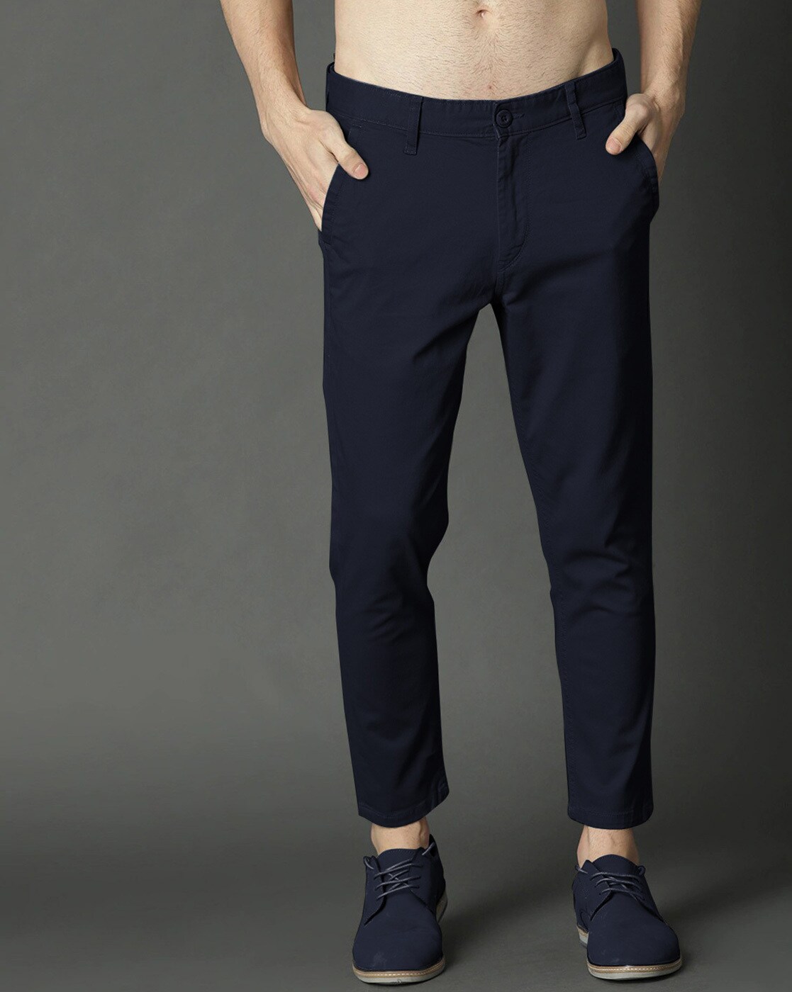 John Players Grey Trousers - Buy John Players Grey Trousers online in India