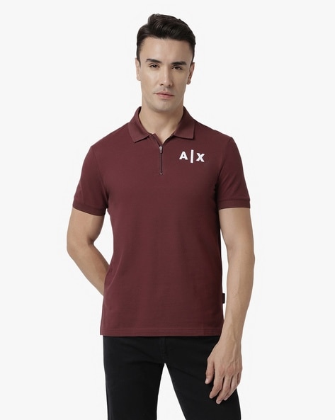 Armani exchange hot sale zip polo