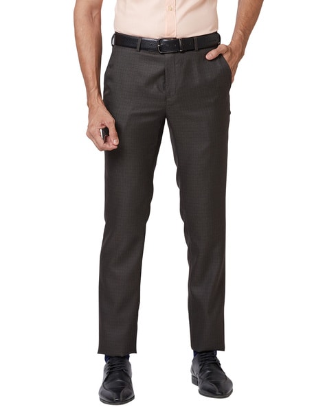 Raymond Men Checked Slim Fit Trousers