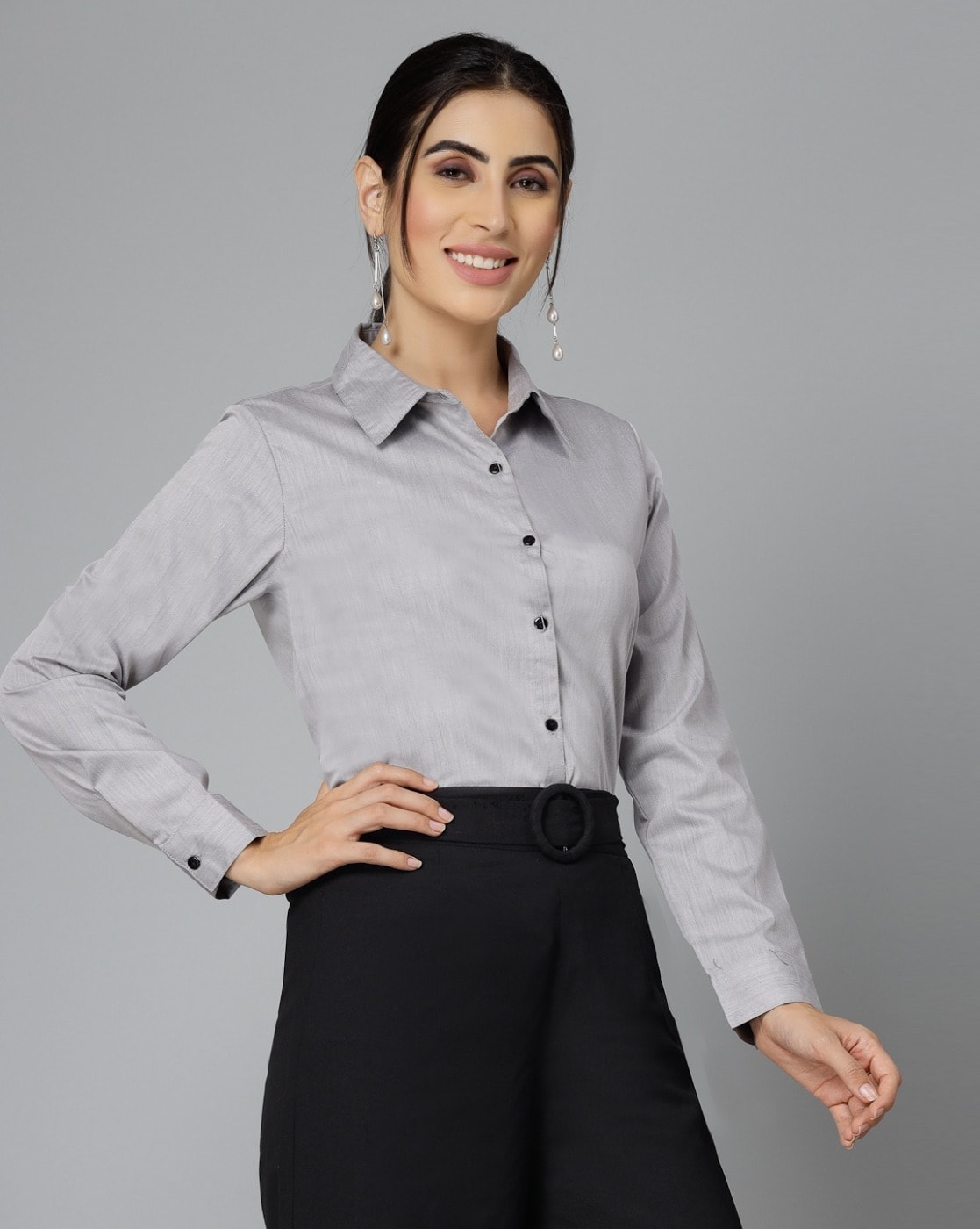 Grey formal shop shirt women's