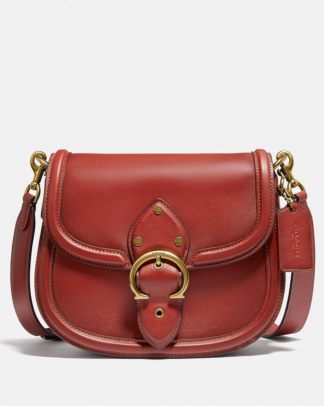 Coach glovetanned leather saddle bag on sale