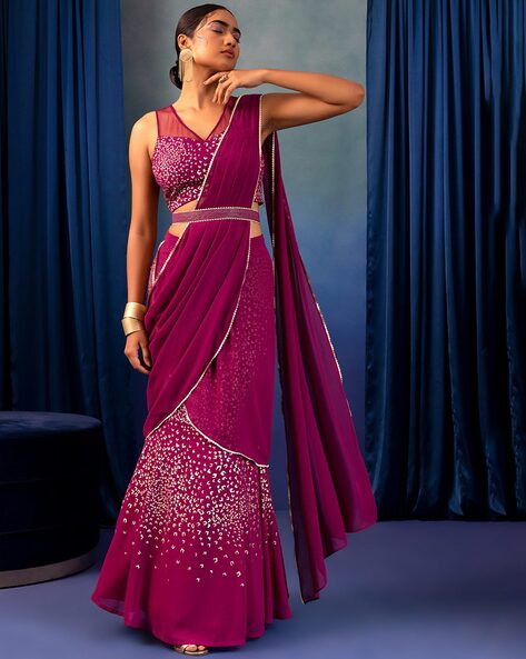 Soft Organza Saree Embroidery Multi Thread Cut Work With Blouse Piece -  Urban Libaas