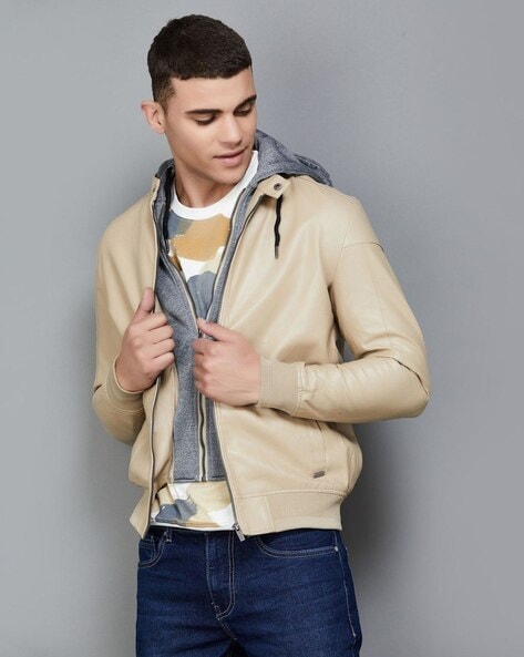 Beige Texas Hoodie Bomber | Bombers | Gianni Kavanagh