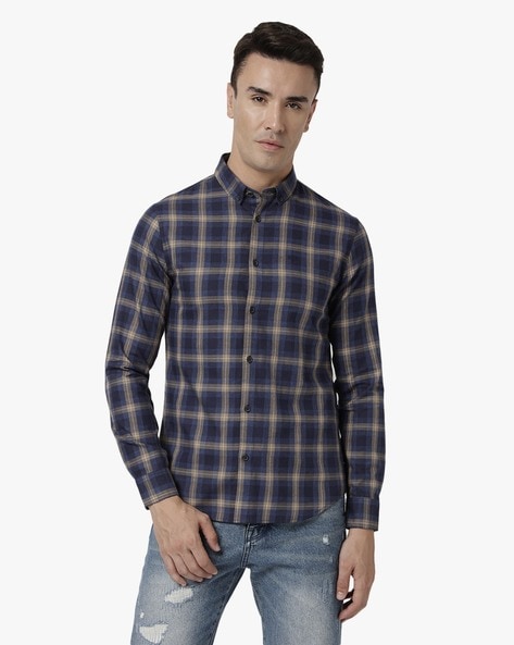 Armani hot sale checked shirt