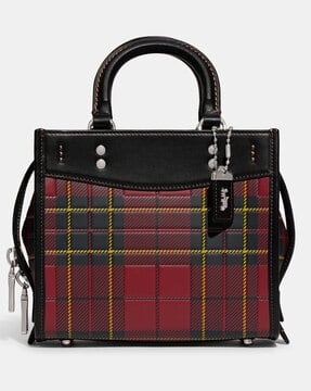 バッグ Coach Tartan Wool Plaid & Suede carryall バッグ Coach