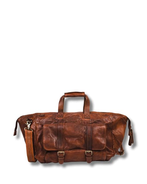 Leather Duffle Bag with Detachable Strap