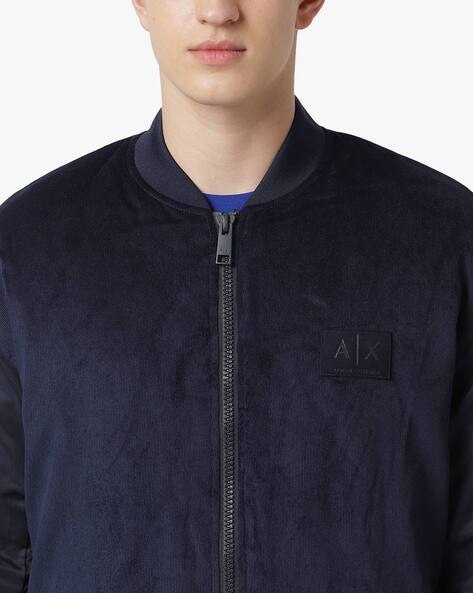 Corduroy Bomber Jacket with Shiny Logo