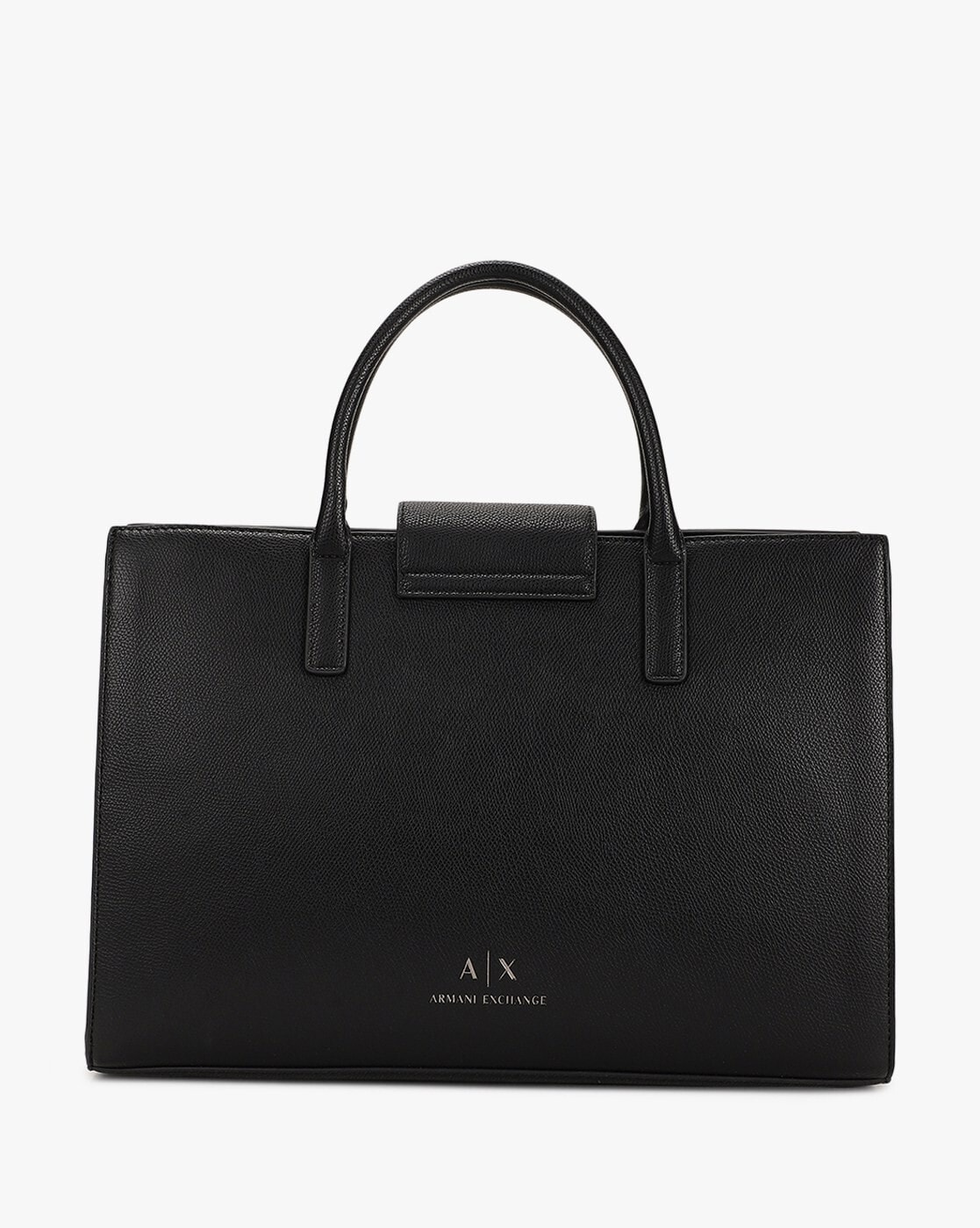 Leather-trimmed tote bag in black - Giorgio Armani | Mytheresa