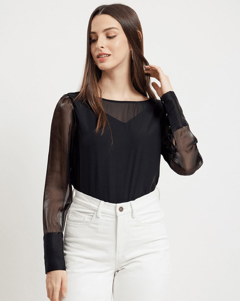 Buy Black Tops for Women by Fable Street Online