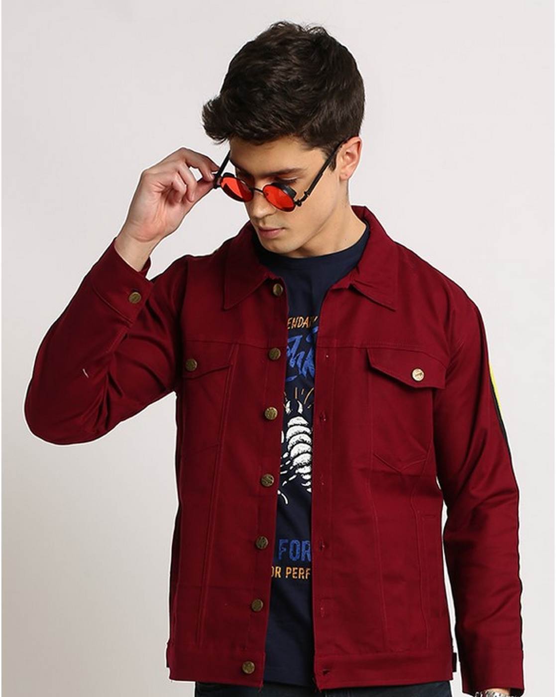 New Look Denim Jacket In Burgundy in Red for Men | Lyst