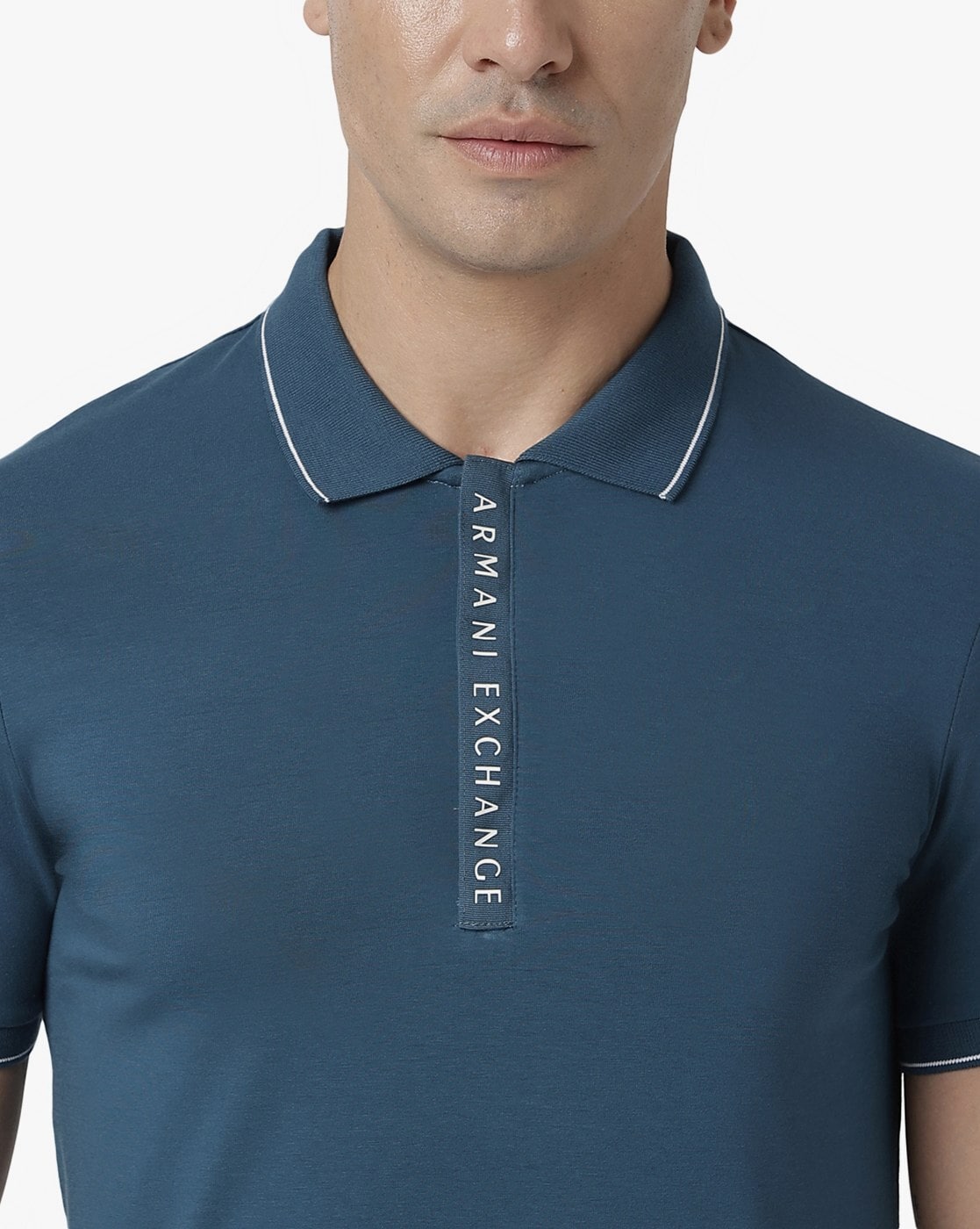 Armani exchange clearance logo placket polo