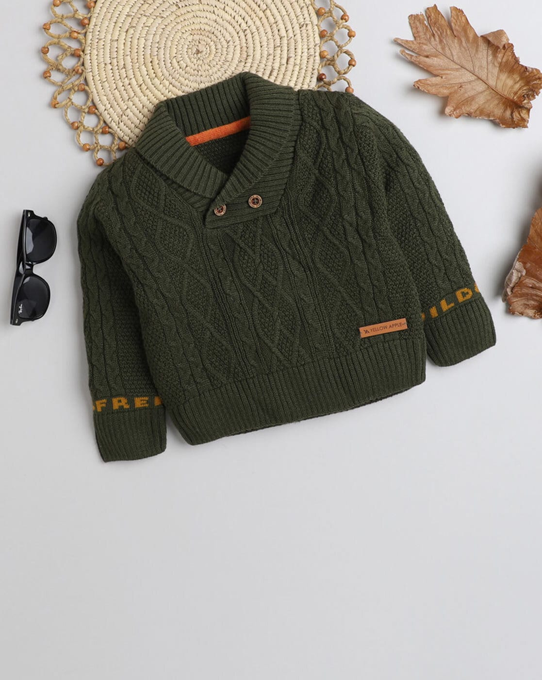 Buy Olive Sweaters & Cardigans for Boys by Yellow Apple Online | Ajio.com