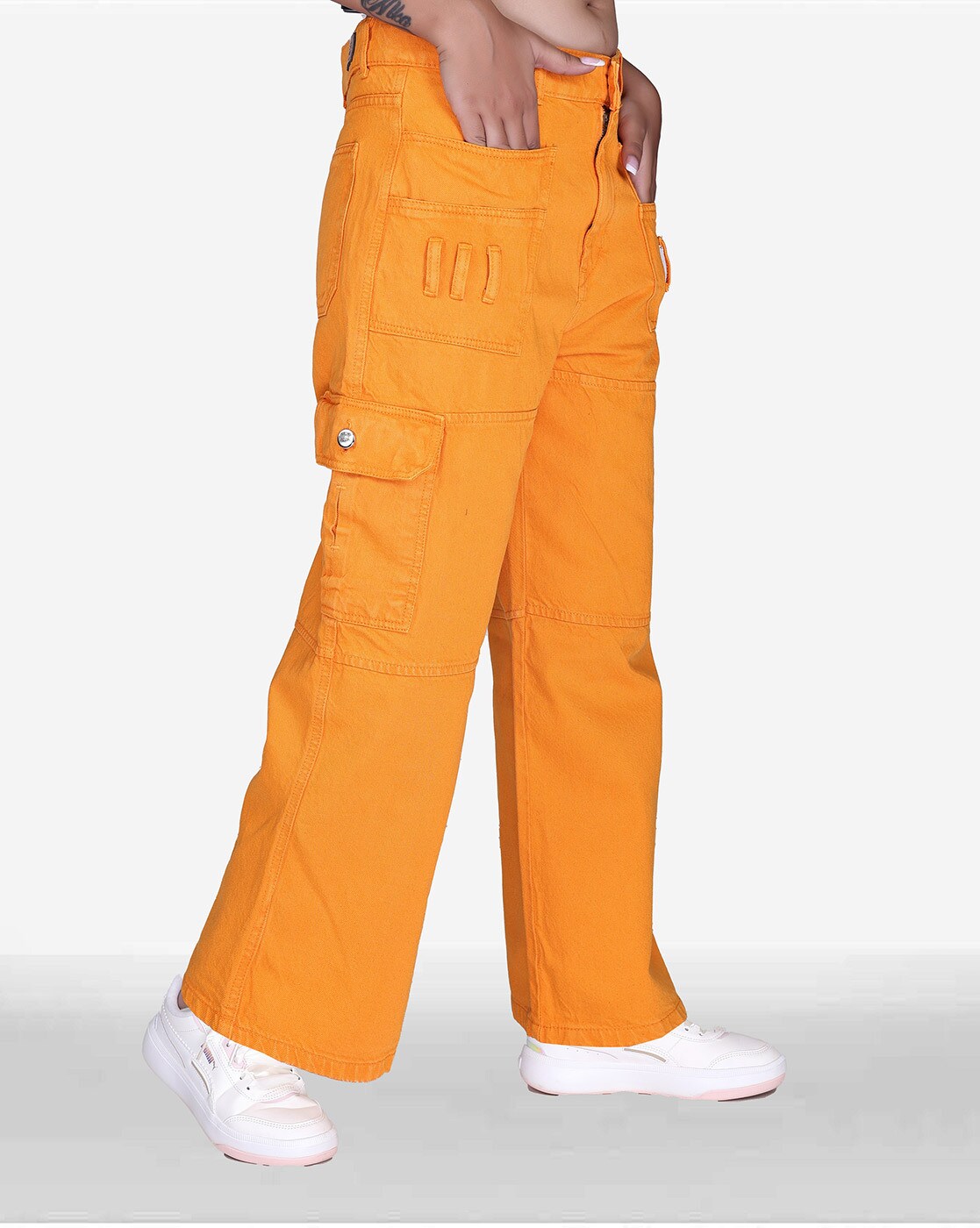 Womens Over-Dyed Cargo Parachute Trousers