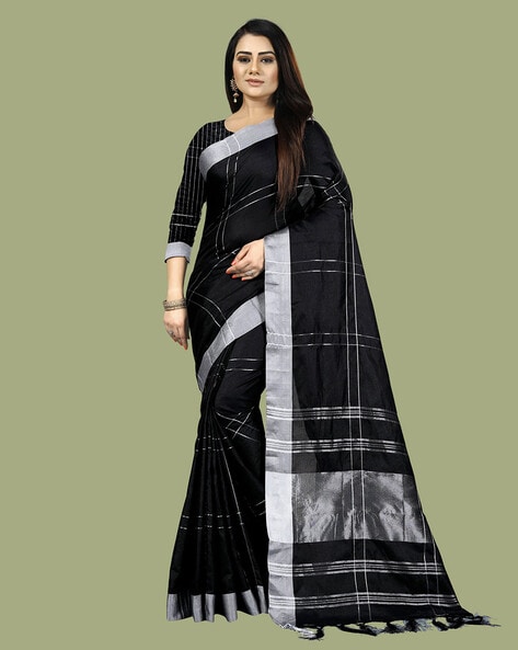 Buy Black Sarees for Women by CLEMIRA Online