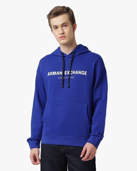 Armani blue hoodie sale