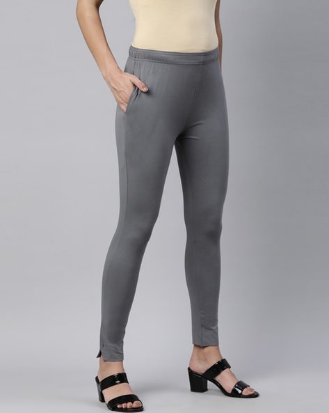 Women's Cotton Stretch Ankle Length Slim Fold-Over Tight Leggings –  TheLovely.com