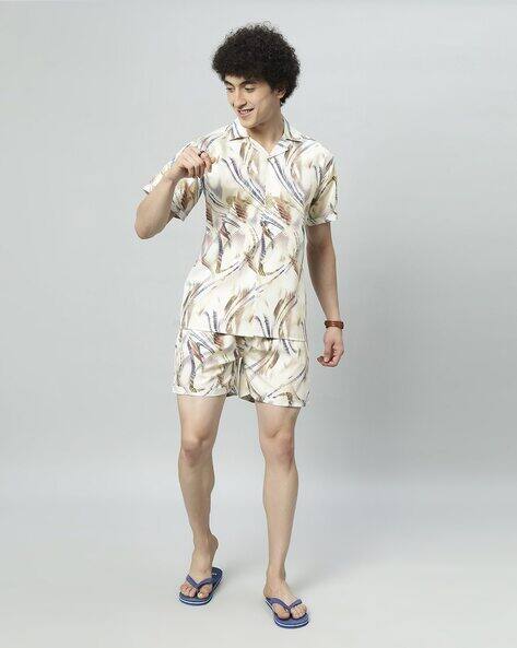 Men Printed 2-Piece Suit Set