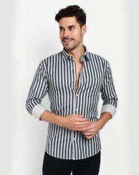 Lewogle Men Striped Regular Fit Shirt