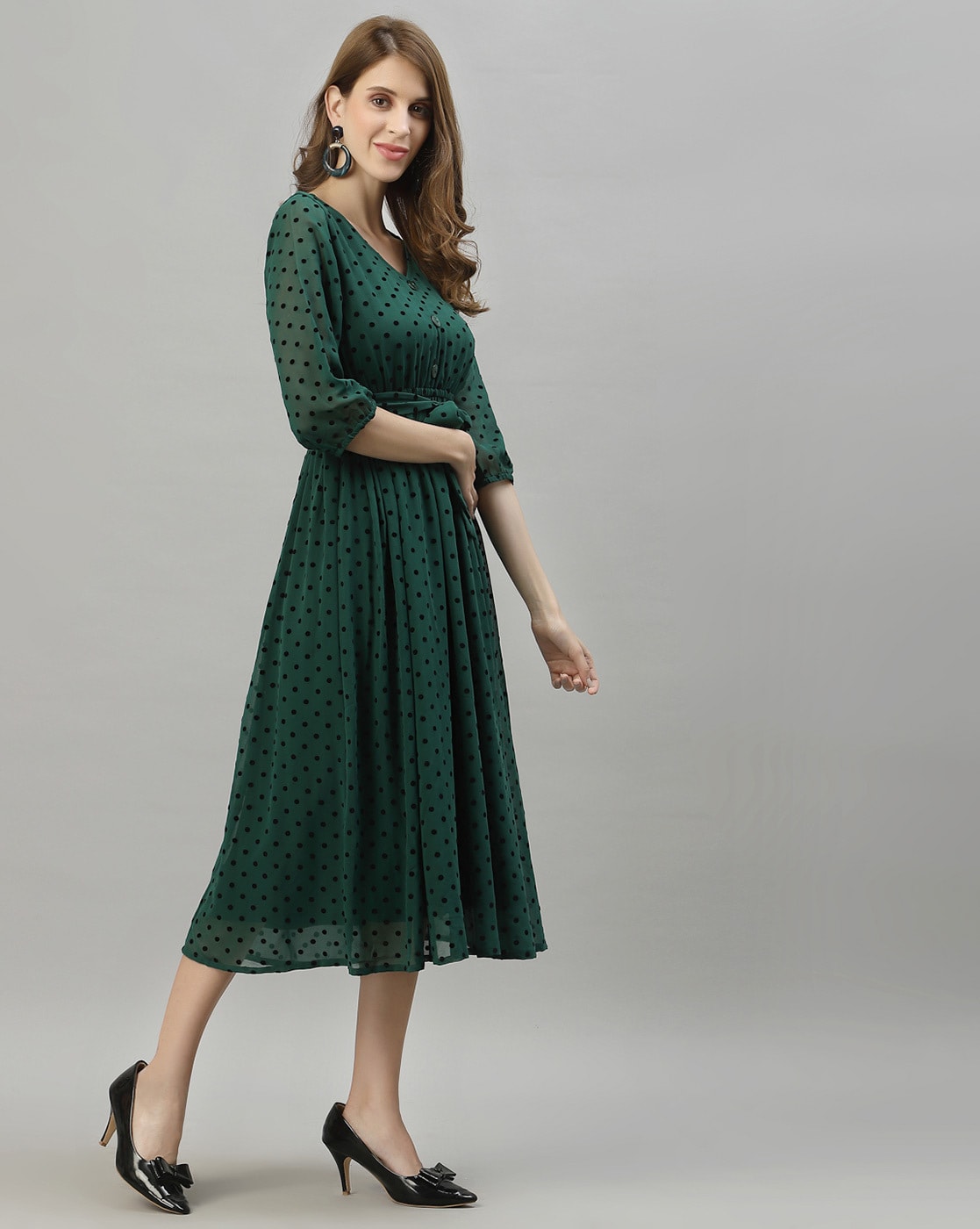 Polka-dot midi dress - Women | Mango USA