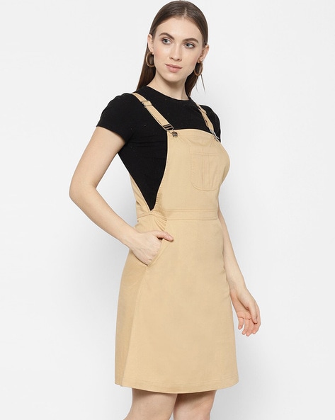 Reprocessed wool pinafore dress | Icône | Women's Short Dresses | Simons