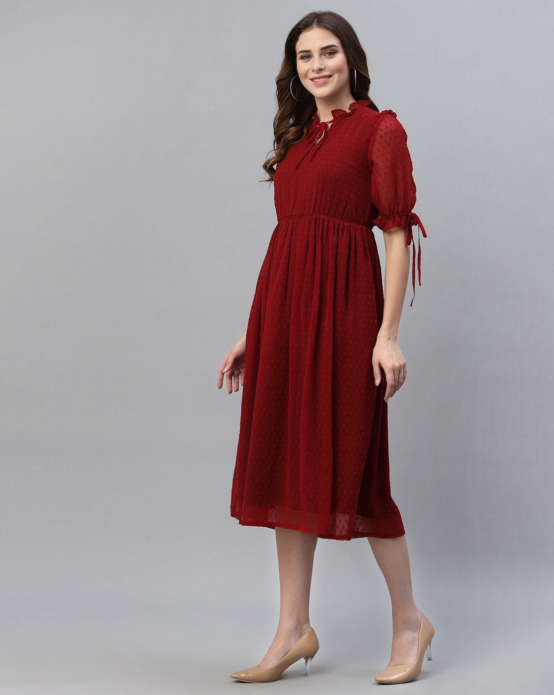 Buy AKS Women Rust Red & Golden Printed Maxi Dress - Ethnic Dresses for  Women 7584990 | Myntra