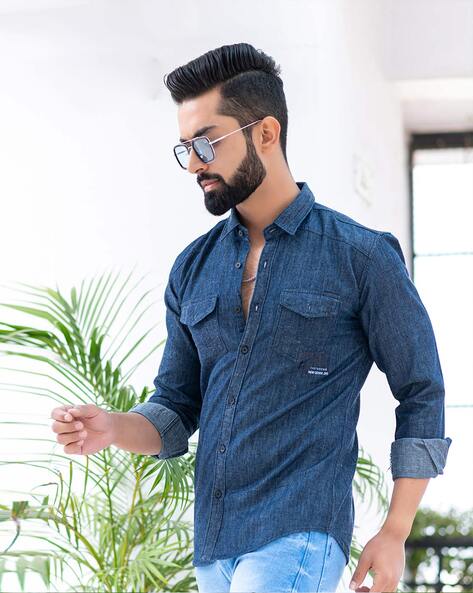 424 Denim shirt with vintage effect | Men's Clothing | Vitkac