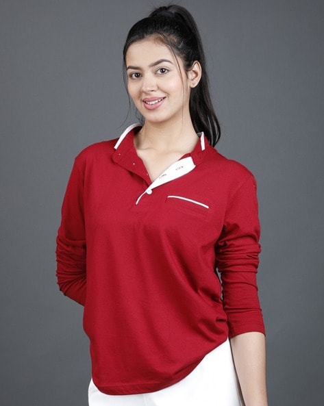 Women Polo T-Shirt with Welt Pocket