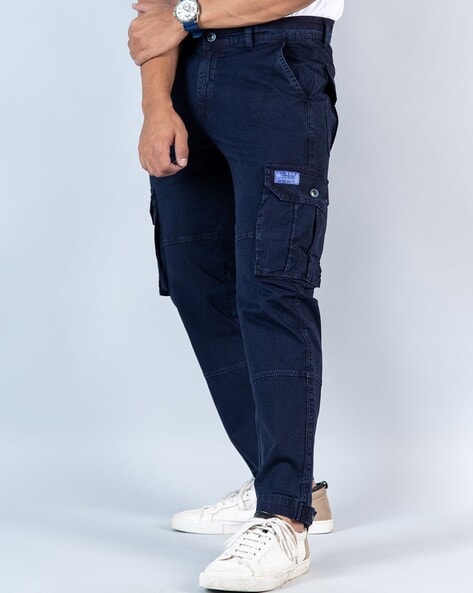 Buy Navy blue Trousers & Pants for Men by URBANO PLUS Online | Ajio.com