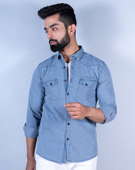 Buy Blue Shirts for Boys by GUESS Online | Ajio.com