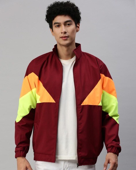 Colour block sale windbreaker mens