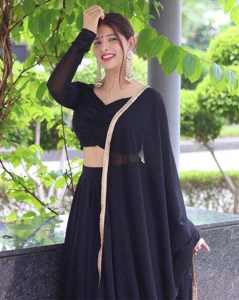 Black Lehenga | Buy Lehengas in Black Colour Online | KalaNiketan