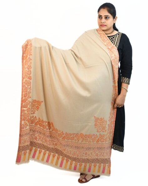 Women Floral Woven Shawl Price in India