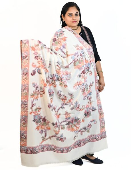 Women Floral Woven Shawl Price in India