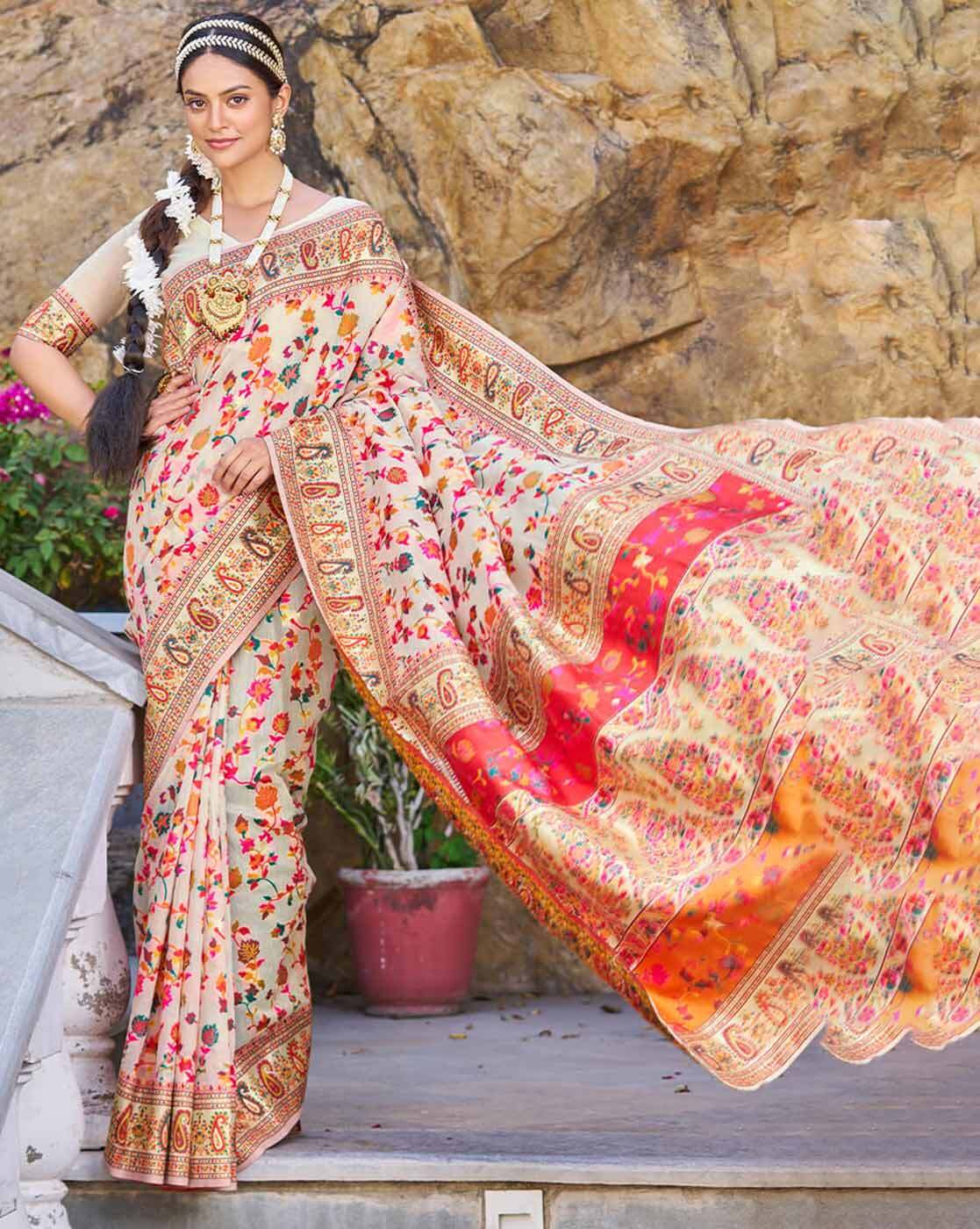 Buy Multicoloured Sarees for Women by SATRANI Online | Ajio.com