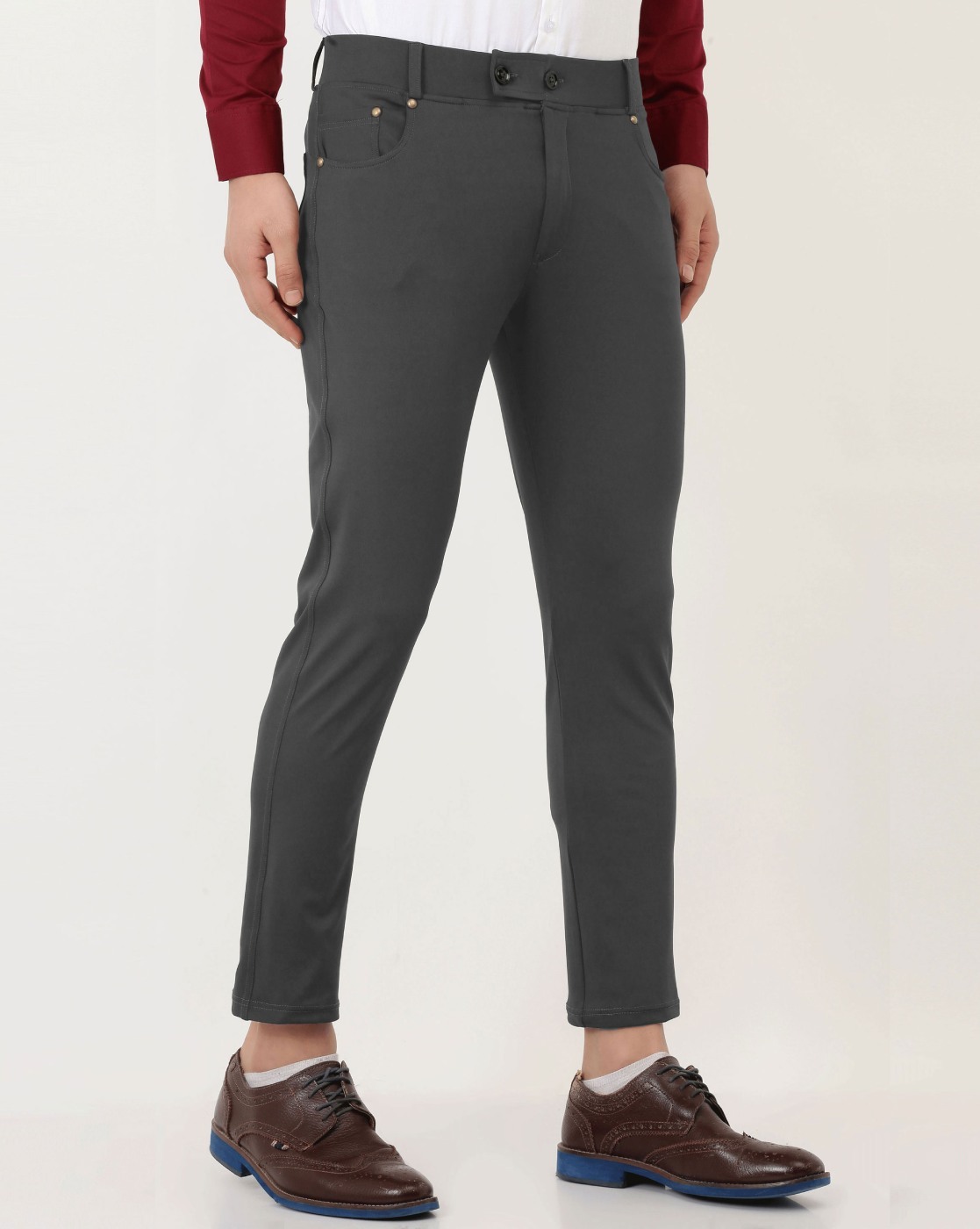 Buy Dark Grey Trousers & Pants for Men by SIN Online | Ajio.com