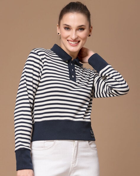 Striped polo shop t shirts women's