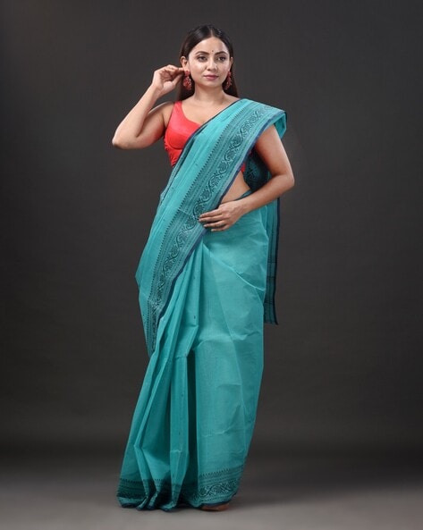 Buy IndusDiva Green Dharmavaram Pure Silk Handloom Saree at Amazon.in