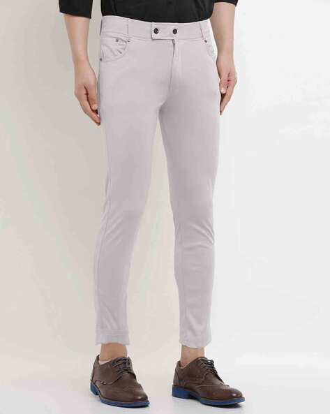 MERSARIPHY Men Pants Solid Color Classic Buttons Zipper Slim Fit Trousers -  Walmart.com
