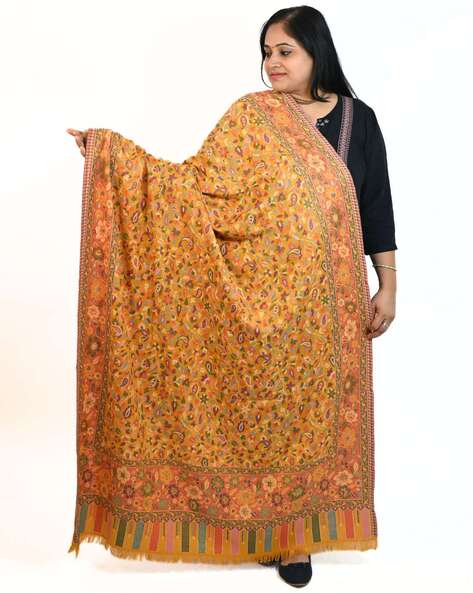 Women Floral Woven Shawl Price in India