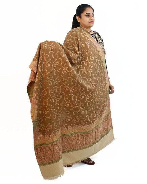 Women Paisley Woven Woolen Shawl Price in India