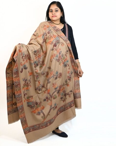 Women Floral Woven Shawl Price in India