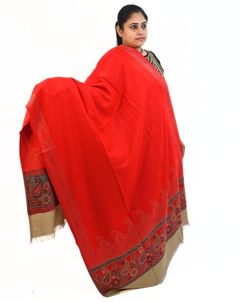 Women Self-Design Shawl with Fringed Hem Price in India